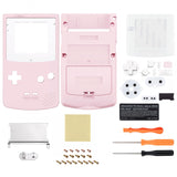 eXtremeRate IPS Ready Upgraded Cherry Blossoms Pink GBC Replacement Shell Full Housing Cover w/ Buttons for Gameboy Color – Fit for GBC OSD IPS & Regular IPS & Standard LCD – Console & IPS Screen NOT Included - QCBP3012