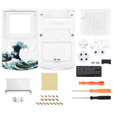 eXtremeRate IPS Ready Upgraded The Great Wave Replacement Shell Full Housing Cover w/ Buttons for Gameboy Color – Fit for GBC OSD IPS & Regular IPS & Standard LCD – Console & IPS Screen NOT Included - QCBT1006