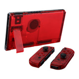 eXtremeRate Transparent Clear Red Back Plate for NS Switch Console, NS Joycon Handheld Controller Housing with Full Set Buttons, DIY Replacement Shell for NS Switch - QM502
