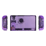 eXtremeRate Clear Atomic Purple Back Plate for NS Switch Console, NS Joycon Handheld Controller Housing with Full Set Buttons, DIY Replacement Shell for NS Switch - QM505