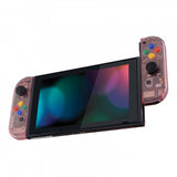 eXtremeRate Back Plate for NS Switch Console, NS Joycon Handheld Controller Housing with Colorful Buttons, DIY Replacement Shell for NS Switch -Cherry Pink - QM507