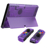 eXtremeRate Clear Atomic Purple Custom Full Set Shell for Nintendo Switch OLED, DIY Replacement Console Back Plate & Kickstand, NS Joycon Handheld Controller Housing with Colorful Buttons for Nintendo Switch OLED - QNSOM5002