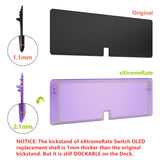 eXtremeRate Clear Atomic Purple Custom Full Set Shell for Nintendo Switch OLED, DIY Replacement Console Back Plate & Kickstand, NS Joycon Handheld Controller Housing with Colorful Buttons for Nintendo Switch OLED - QNSOM5002