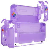 eXtremeRate Clear Atomic Purple Custom Full Set Shell for Nintendo Switch OLED, DIY Replacement Console Back Plate & Kickstand, NS Joycon Handheld Controller Housing with Colorful Buttons for Nintendo Switch OLED - QNSOM5002