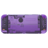 eXtremeRate Clear Atomic Purple Custom Full Set Shell for Nintendo Switch OLED, DIY Replacement Console Back Plate & Kickstand, NS Joycon Handheld Controller Housing with Colorful Buttons for Nintendo Switch OLED - QNSOM5002