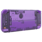 eXtremeRate Clear Atomic Purple Custom Full Set Shell for Nintendo Switch OLED, DIY Replacement Console Back Plate & Kickstand, NS Joycon Handheld Controller Housing with Colorful Buttons for Nintendo Switch OLED - QNSOM5002