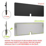 eXtremeRate Clear Black Custom Full Set Shell for Nintendo Switch OLED, DIY Replacement Console Back Plate & Kickstand, NS Joycon Handheld Controller Housing with Colorful Buttons for Nintendo Switch OLED - QNSOM5005