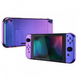 eXtremeRate Chameleon Purple Blue Glossy Handheld Console Back Plate, Joycon Handheld Controller Housing Shell With Full Set Buttons DIY Replacement Part for NS Switch - QP301