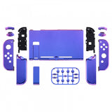 eXtremeRate Chameleon Purple Blue Glossy Handheld Console Back Plate, Joycon Handheld Controller Housing Shell With Full Set Buttons DIY Replacement Part for NS Switch - QP301