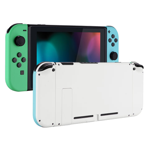 eXtremeRate White Back Plate for NS Switch Console, NS Joycon Handheld Controller Mint Green & Heaven Blue Housing with Full Set Buttons, DIY Replacement Shell for NS Switch - QP312