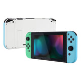 eXtremeRate White Back Plate for NS Switch Console, NS Joycon Handheld Controller Mint Green & Heaven Blue Housing with Full Set Buttons, DIY Replacement Shell for NS Switch - QP312