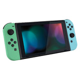 eXtremeRate White Back Plate for NS Switch Console, NS Joycon Handheld Controller Mint Green & Heaven Blue Housing with Full Set Buttons, DIY Replacement Shell for NS Switch - QP312