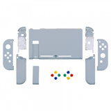 eXtremeRate New Hope Gray Back Plate for NS Switch Console, NS Joycon Handheld Controller Housing with Colorful Buttons, DIY Replacement Shell for NS Switch - QP326