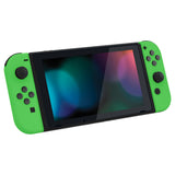 eXtremeRate Green Soft Touch Grip Backplate for NS Switch Console, NS Joycon Handheld Controller Housing with Full Set Buttons, DIY Replacement Shell for NS Switch - QP335