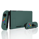 eXtremeRate Pine Green Soft Touch Grip Backplate for NS Switch Console, NS Joycon Handheld Controller Housing with Full Set Buttons, DIY Replacement Shell for NS Switch - QP342