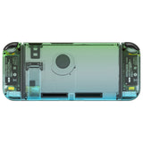 eXtremeRate Gradient Translucent Green Blue Back Plate for NS Switch Console, NS Joycon Handheld Controller Housing with Full Set Buttons, DIY Replacement Shell for Nintendo Switch - QP344