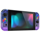 eXtremeRate Gradient Translucent Bluebell Back Plate for NS Switch Console, NS Joycon Handheld Controller Housing with Full Set Buttons, DIY Replacement Shell for Nintendo Switch - QP345