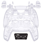 eXtremeRate Full Set Housing Shell with Buttons Touchpad Cover, Clear Custom Replacement Decorative Trim Shell Front Back Plates Compatible with ps5 Controller BDM-010 BDM-020 - Controller NOT Included - QPFM5001G2