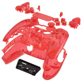 eXtremeRate Full Set Housing Shell with Buttons Touchpad Cover, Clear Red Custom Replacement Decorative Trim Shell Front Back Plates Compatible with ps5 Controller BDM-010 BDM-020 - Controller NOT Included - QPFM5002G2