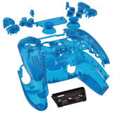 eXtremeRate Full Set Housing Shell with Buttons Touchpad Cover, Clear Blue Custom Replacement Decorative Trim Shell Front Back Plates Compatible with ps5 Controller BDM-010 BDM-020 - Controller NOT Included - QPFM5004G2