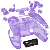 eXtremeRate Full Set Housing Shell with Buttons Touchpad Cover, Clear Atomic Purple Custom Replacement Decorative Trim Shell Front Back Plates Compatible with ps5 Controller BDM-010 BDM-020 - Controller NOT Included - QPFM5005G2