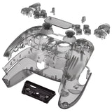 eXtremeRate Full Set Housing Shell with Buttons Touchpad Cover, Clear Black Custom Replacement Decorative Trim Shell Front Back Plates Compatible with ps5 Controller BDM-010 BDM-020 - Controller NOT Included - QPFM5007G2