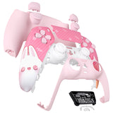 eXtremeRate Full Set Housing Shell with Action Buttons Touchpad Cover, Easter Rabbit Replacement Decorative Trim Shell Front Back Plates Compatible with ps5 Controller BDM-030/040/050 - QPFT1003G3