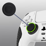 PlayVital Knight Edition White & Black Two Tone Anti-Slip Silicone Cover Skin for Playstation 5 Controller, Soft Rubber Case for PS5 Controller with Thumb Grip Caps - QSPF004