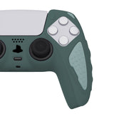 PlayVital Knight Edition Templeton Gray & Jade Grey Two Tone Anti-Slip Silicone Cover Skin for Playstation 5 Controller, Soft Rubber Case for PS5 Controller with Thumb Grip Caps - QSPF012