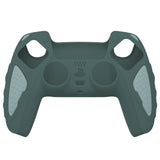 PlayVital Knight Edition Templeton Gray & Jade Grey Two Tone Anti-Slip Silicone Cover Skin for Playstation 5 Controller, Soft Rubber Case for PS5 Controller with Thumb Grip Caps - QSPF012