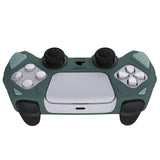 PlayVital Knight Edition Templeton Gray & Jade Grey Two Tone Anti-Slip Silicone Cover Skin for Playstation 5 Controller, Soft Rubber Case for PS5 Controller with Thumb Grip Caps - QSPF012