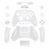 eXtremeRate Transparent Clear Controller Full Set Housing Shell Case w/ Buttons for Xbox Series X/S, Custom Replacement Side Rails Front Back Plate Cover for Xbox Series S & Xbox Series X Controller - QX3M501