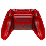 eXtremeRate Transparent Red Controller Full Set Housing Shell Case w/ Buttons for Xbox Series X/S, Custom Replacement Side Rails Front Back Plate Cover for Xbox Series S & Xbox Series X Controller - QX3M502