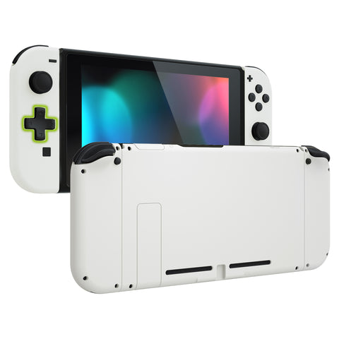 eXtremeRate Dpad Version Custom Full Set Shell for Nintendo Switch, Replacement Console Back Plate, NS Joycon Handheld Controller Housing with Buttons for Nintendo Switch - White - QZP3001