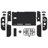 eXtremeRate Dpad Version Custom Full Set Shell for Nintendo Switch, Soft Touch Grip Replacement Console Back Plate, NS Joycon Handheld Controller Housing with Buttons for Nintendo Switch - Black - QZP3003