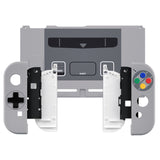 eXtremeRate Dpad Version Custom Full Set Shell for Nintendo Switch, Replacement Console Back Plate, NS Joycon Handheld Controller Housing & Buttons for Nintendo Switch - SFC SNES Classic EU - QZT1001