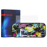 PlayVital ZealProtect Soft Protective Case for Nintendo Switch, Flexible Cover Protector for Nintendo Switch with Tempered Glass Screen Protector & Thumb Grip Caps & ABXY Direction Button Caps - Watercolour Splash - RNSYV6004