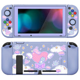 PlayVital ZealProtect Soft Protective Case for Nintendo Switch, Flexible Cover Protector for Nintendo Switch with Tempered Glass Screen Protector & Thumb Grip Caps & ABXY Direction Button Caps - Fantasy Bunny & Bear - RNSYV6010