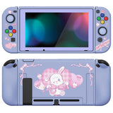 PlayVital ZealProtect Soft Protective Case for Nintendo Switch, Flexible Cover Protector for Nintendo Switch with Tempered Glass Screen Protector & Thumb Grip Caps & ABXY Direction Button Caps - Lovely Bunny - RNSYV6022