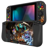 PlayVital ZealProtect Soft Protective Case for Nintendo Switch, Flexible Cover Protector for Nintendo Switch with Tempered Glass Screen Protector & Thumb Grip Caps & ABXY Direction Button Caps - Halloween Candy Night - RNSYV6028