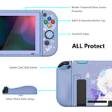 PlayVital ZealProtect Soft Protective Case for Nintendo Switch, Flexible Cover Protector for Nintendo Switch with Tempered Glass Screen Protector & Thumb Grip Caps & ABXY Direction Button Caps - Butterfly Fairy - RNSYV6031