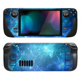 PlayVital Full Set Protective Skin Decal for Steam Deck LCD, Custom Stickers Vinyl Cover for Steam Deck OLED - Blue Nebula - SDTM004