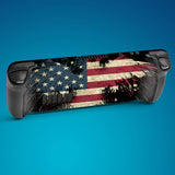 PlayVital Full Set Protective Skin Decal for Steam Deck LCD, Custom Stickers Vinyl Cover for Steam Deck OLED - US Flag The Stars & Stripes - SDTM005