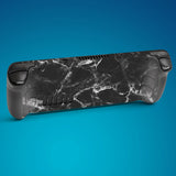 PlayVital Full Set Protective Skin Decal for Steam Deck LCD, Custom Stickers Vinyl Cover for Steam Deck OLED - Black White Marble - SDTM006