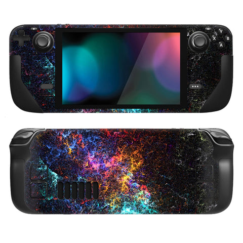 PlayVital Full Set Protective Skin Decal for Steam Deck LCD, Custom Stickers Vinyl Cover for Steam Deck OLED - Galaxy Splash - SDTM011