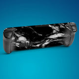 PlayVital Full Set Protective Skin Decal for Steam Deck LCD, Custom Stickers Vinyl Cover for Steam Deck OLED - Black Watercolor Marble - SDTM030