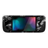 PlayVital Full Set Protective Skin Decal for Steam Deck LCD, Custom Stickers Vinyl Cover for Steam Deck OLED - Black Watercolor Marble - SDTM030