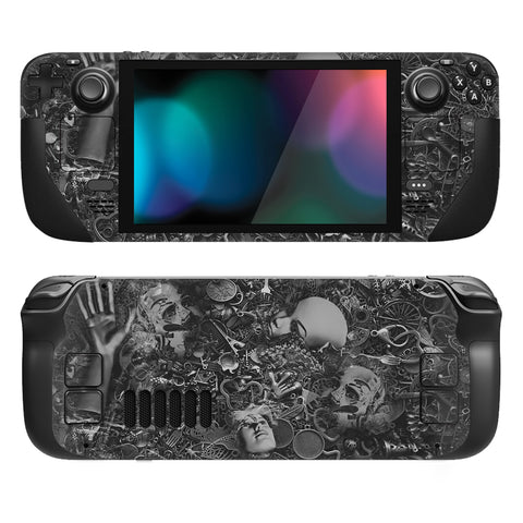 PlayVital Full Set Protective Skin Decal for Steam Deck LCD, Custom Stickers Vinyl Cover for Steam Deck OLED - Cyborg Wreck - SDTM045