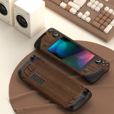 PlayVital Full Set Protective Skin Decal for Steam Deck LCD, Custom Stickers Vinyl Cover for Steam Deck OLED - Wood Grain - SDTM051