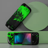 PlayVital Full Set Protective Skin Decal for Steam Deck LCD, Custom Stickers Vinyl Cover for Steam Deck OLED - Green Leaf - SDTM053